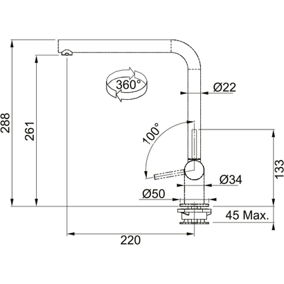 Franke Neptune Style Window Μπαταρία Κουζίνας Σπαστή 115.0263.158