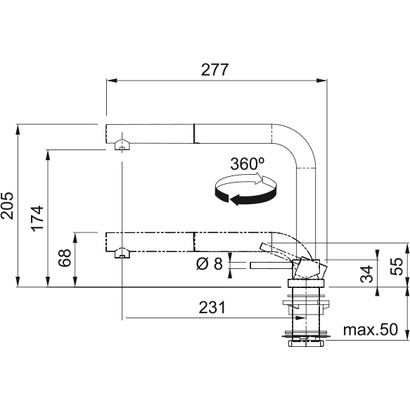 Franke Active Window Ντους Μπαταρία Κουζίνας Πατητή 115.0486.978
