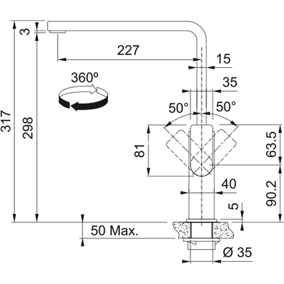 Franke Mythos Standard Inox Μπαταρία Κουζίνας 115.0547.852