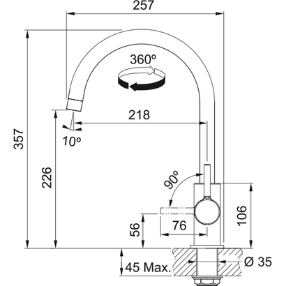 Franke Lina XL Standard Χρωμέ Μπαταρία Κουζίνας 115.0693.228