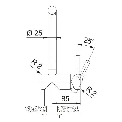 Franke Atlas Neo Ντους Industrial Black Μπαταρία Κουζίνας 115.0550.427