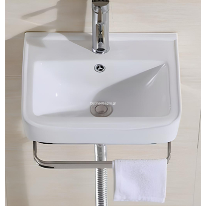 GLORIA Arista Νιπτήρας 43x36 Με Βάση Inox 18-3604