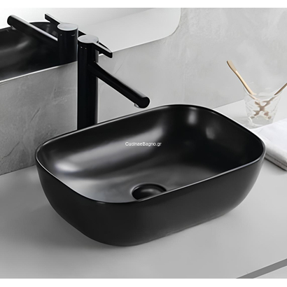 GLORIA Elegan-4 Νιπτήρας 46x32 Επιτραπέζιος Mat Black 81-8417