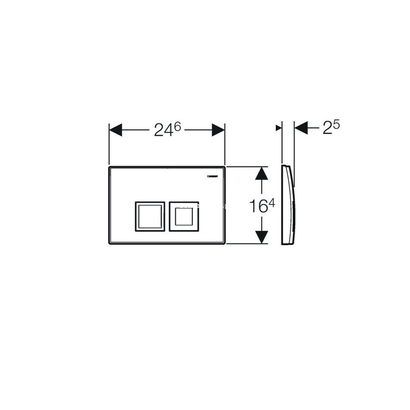 Geberit 115.135.21.5 DELTA 35 Πλακέτα Καζανακιού Διπλής Ροής Χρωμέ Γυαλιστερό