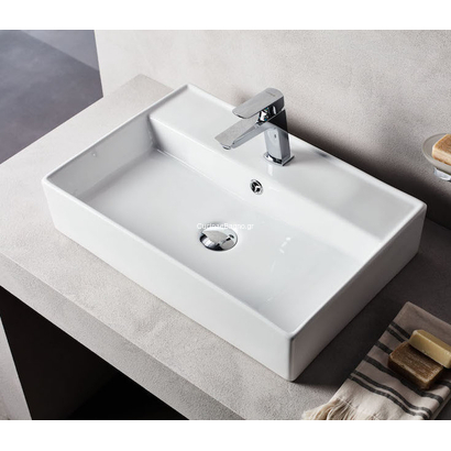 NEW STRATA STR50W 51x36 Νιπτήρας Επιτραπέζιος White TEMA