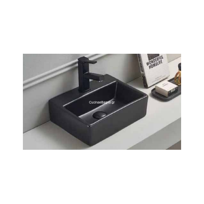 STRIKE STR038NM Νιπτήρας Επιτραπέζιος 38x30 Black Matt TEMA