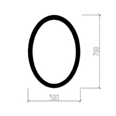 TEMA Elips Καθρέπτης 50x70 Με Πλαίσιο Αμμοβολής