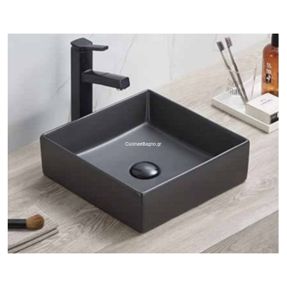 PRIME PRI036NM Νιπτήρας Επιτραπέζιος 36x36 Black Matt TEMA
