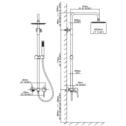 Karag Στήλη Ντουζιέρας Σατινέ Με Μπαταρία Artemis SO551B SATINATO