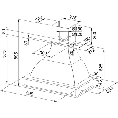 Franke COUNTRY FCS 90 NF Επιτοίχια Καμινάδα 321.0693.758