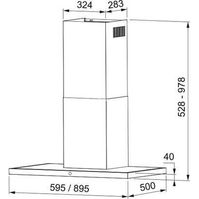 Franke ARNO 90 XS/BK Inox Επιτοίχια Καμινάδα 325.0608.800