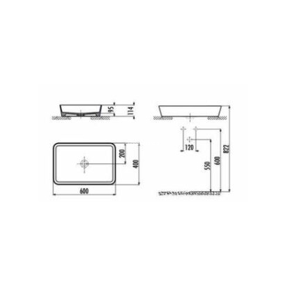 Creavit LOOP LP060 60x40 Νιπτήρας Επιτραπέζιος TEMA