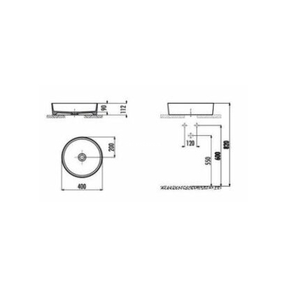 Creavit LOOP LP140 Φ40 Νιπτήρας Επιτραπέζιος TEMA