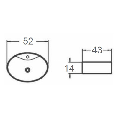 OPERA OPE052W Νιπτήρας Επιτραπέζιος 52x43 TEMA