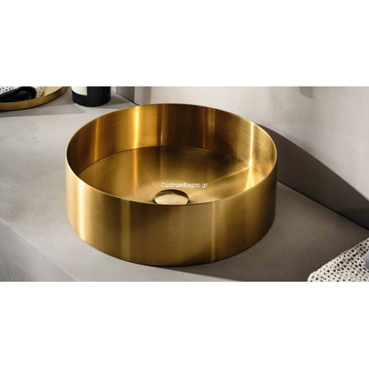 IN 6801-G Gold Brushed PVD Φ40 Νιπτήρας Επιτραπέζιος TEMA