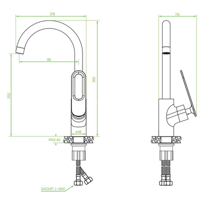 LAVEO Tierra Rose Gold Μπαταρία Κουζίνας BAJ 868U