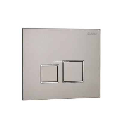 Siamp 111980 Square Chrome Matt Πλακέτα Χειρισμού Καζανακιού 3/6 lit