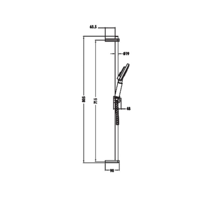 Aqua 51094 Βέργα Ντουζιέρας Χρωμέ TEMA