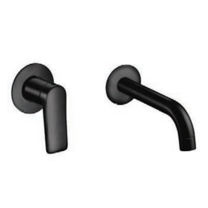 Naxos 6818 N Μπαταρία Νιπτήρα Εντοιχισμού Επίτοιχη Μαύρη TEMA