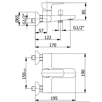 DEMM Imola 4800 N Black Matt Μπαταρία Λουτρού Μαύρη TEMA
