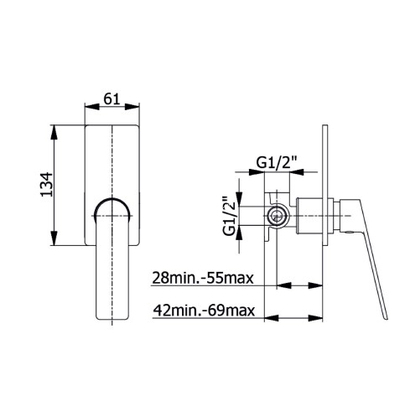 Demm Sleek 9940 N Μίκτης Εντοιχισμού 1 Εξόδου Μαύρος