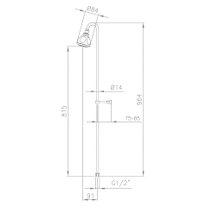9004 AS Ντους Εξωτερικού Χώρου 1 Ροής Χρωμέ TEMA