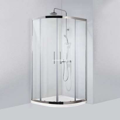 Karag Inox 200 80x80x190 Καμπίνα Ντουζιέρας Ημικυκλική Προφίλ Inox