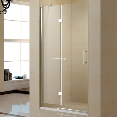 Karag ON 400 90x195 Πόρτα Καμπίνας Διάφανη Προφίλ Inox