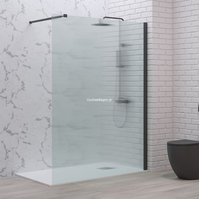 Karag Walkin 1 Nero Flute 80x200 Cm Σταθερό Κρύσταλλο Ντουζιέρας Προφίλ Μαύρο