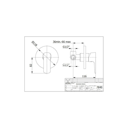 DEMM Imola 4840 N Black Matt Μίκτης Εντοιχισμού 1 Εξόδου Μαύρος TEMA
