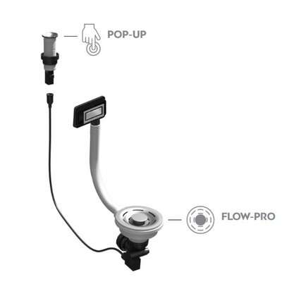 ELLECI Σύστημα Χειρισμού Open-Up Με Σύστημα Αποχέτευσης Flow Pro ASP13004BK