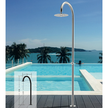 6012 Στήλη Ντους Εξωτερικού Χώρου 1 Εξόδου Inox TEMA