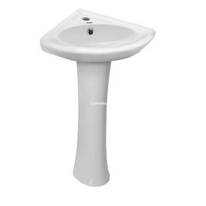 Huida Angolo 37x37 Νιπτήρας Γωνιακός Με Κολώνα Set-0034