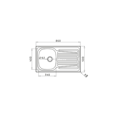 Pyramis Sparta (86x50) 1B 1D Σατινέ Νεροχύτης Ανοξείδωτος 100129801