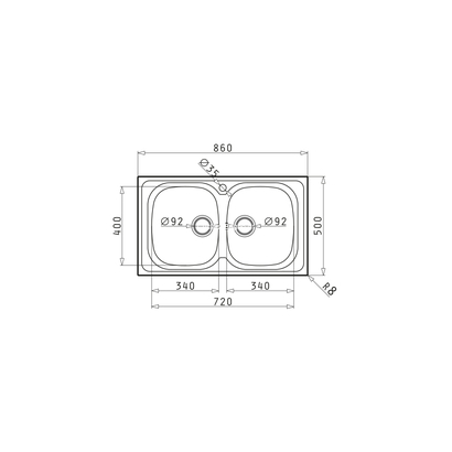 Pyramis Sparta (86x50) 2B Σατινέ Νεροχύτης Ανοξείδωτος 100133001