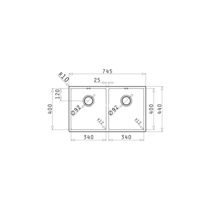 Pyramis Astris (74,5x44) 2B Γούρνα Ανοξείδωτη 101031301