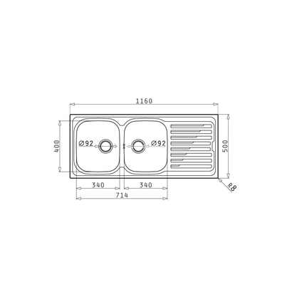 Pyramis Amaltia (116x50) 2B 1D Σαγρέ Νεροχύτης Ανοξείδωτος 107119201