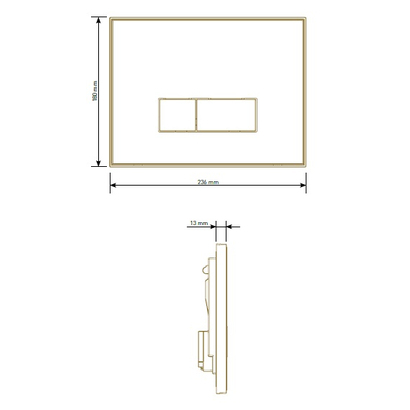 Siamp 111992 Reflet 90/Mirror Tempered Glass Πλακέτα Χειρισμού Καζανακιού 3/6 lit