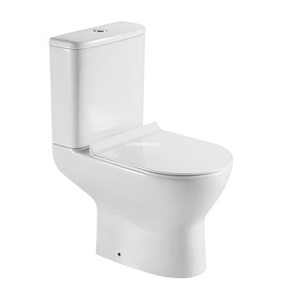 Karag Amfipolis Round Rimless 65cm Λεκάνη Με Καζανάκι Κ/Σ