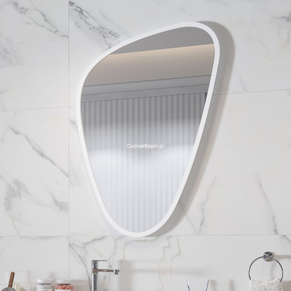 Karag Elena White 68x95 Καθρέπτης Με Κρυφό Φωτισμό Led & Λευκό Πλαίσιο