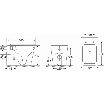 Karag Tornado Rimless Λεκάνη Δαπέδου 52,5 cm LT 062D-RGW