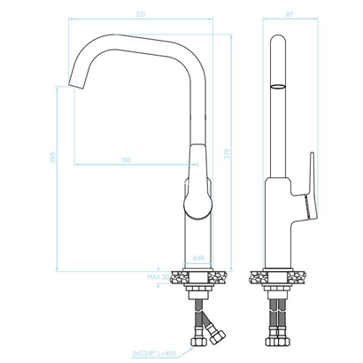 KUCHINOX Alanis Χρωμέ Μπαταρία Κουζίνας BQI 065D