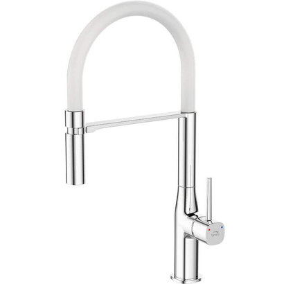 LAVEO Pola Χρωμέ/White Μπαταρία Κουζίνας Ντους BAP 678D