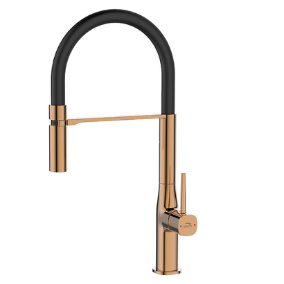 LAVEO Pola Rose Gold/Black Μπαταρία Κουζίνας Ντους BAP 878D