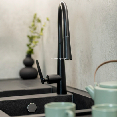 LAVEO Nalda Black Μπαταρία Κουζίνας Ντους BAY 769D