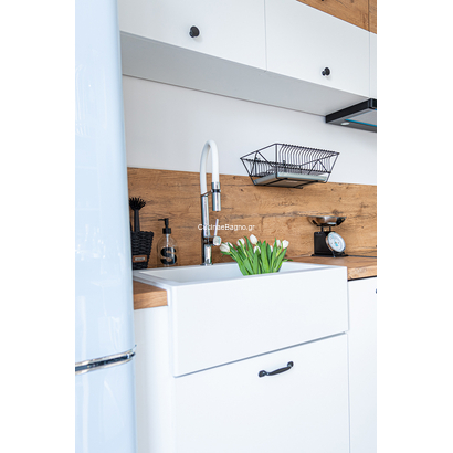 LAVEO Pola Χρωμέ/White Μπαταρία Κουζίνας Ντους BAP 678D