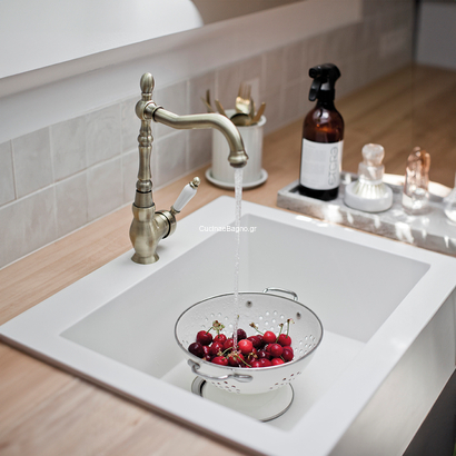 LAVEO Evora Antique Brass Μπαταρία Κουζίνας BAE 565D