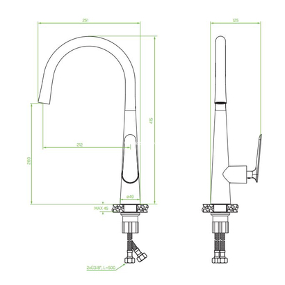 LAVEO Nalda Black Μπαταρία Κουζίνας BAY 768D
