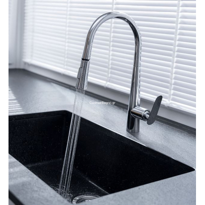 LAVEO Nalda Χρωμέ Μπαταρία Κουζίνας Ντους BAY 069D