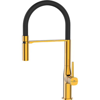 LAVEO Pola Gold/Black Μπαταρία Κουζίνας Ντους BAP G78D